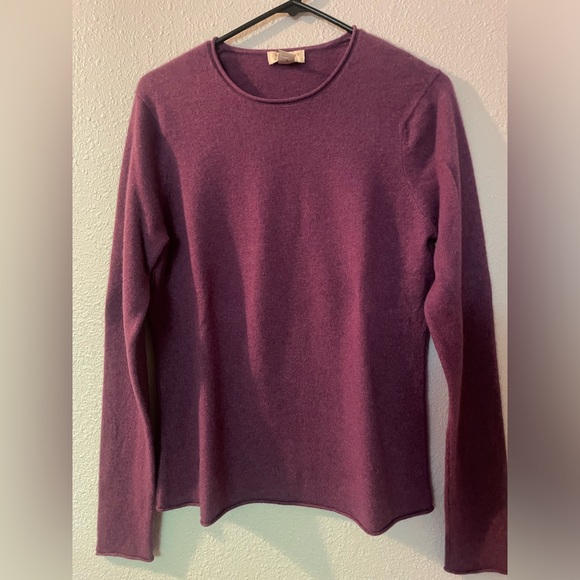XL purple 100% cashmere sweater - Picture 2 of 5